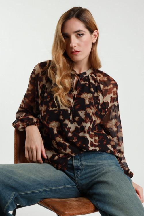 Susy Mix Blusa Girocollo Con Nastrino