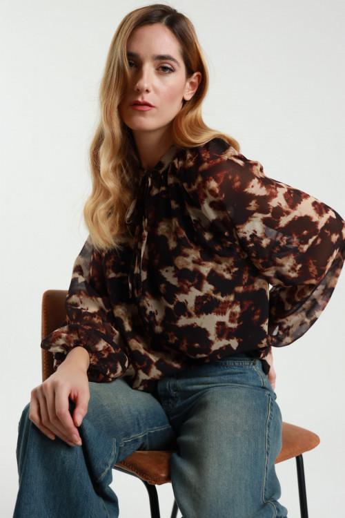 Susy Mix Blusa Girocollo Con Nastrino