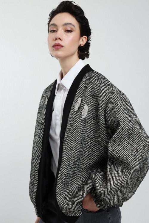 Susy Mix Bomber Spinato Con Spille