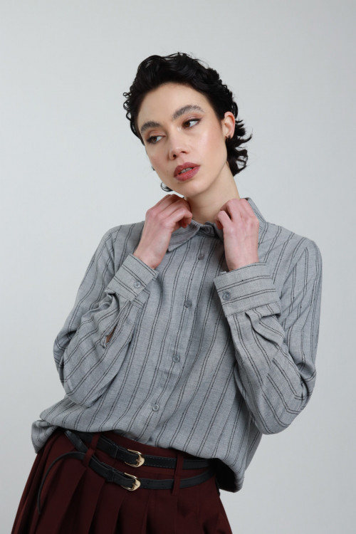 Susy Mix Camicia Gessata Over