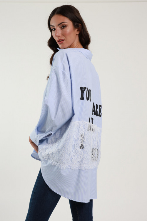 Susy Mix Camicia Gessata 'You Are All I Need'