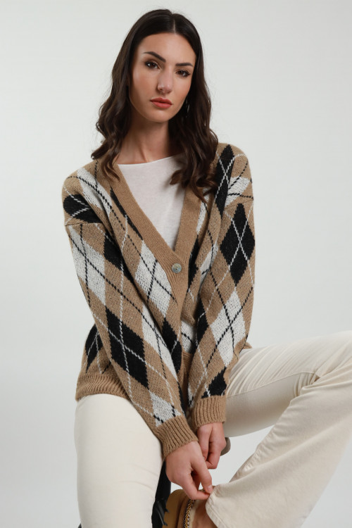 Susy Mix Cardigan a Rombi