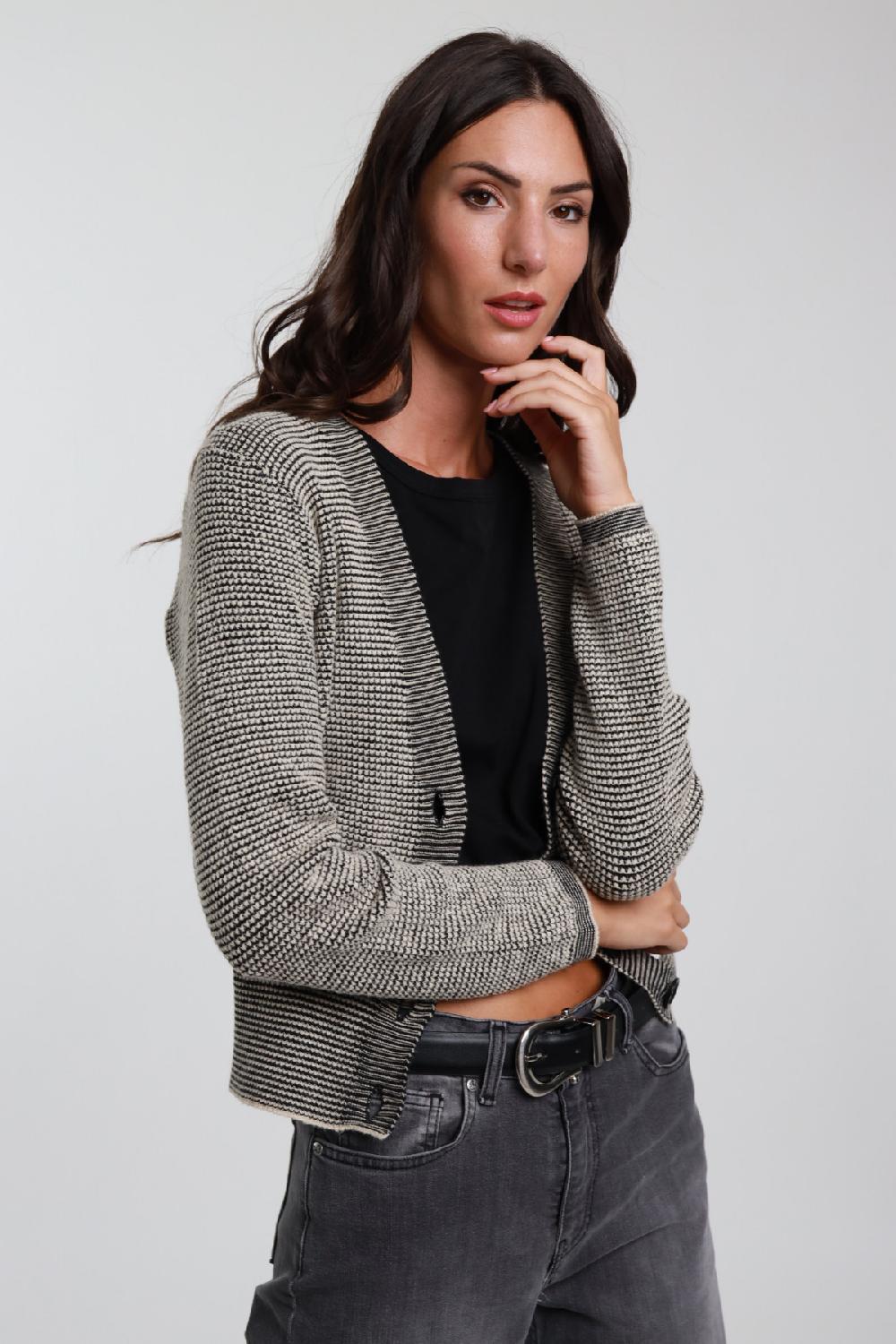 Susy Mix Cardigan Crop Con Bottoni