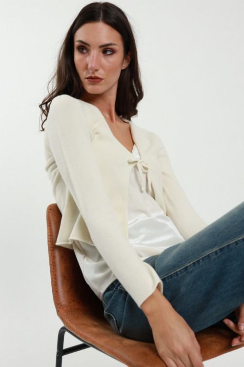 Susy Mix Cardigan Crop con Laccetto