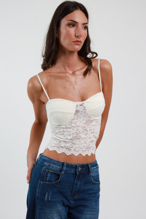 Susy Mix Crop Top In Pizzo