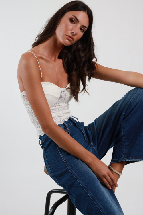 Susy Mix Crop Top in Pizzo