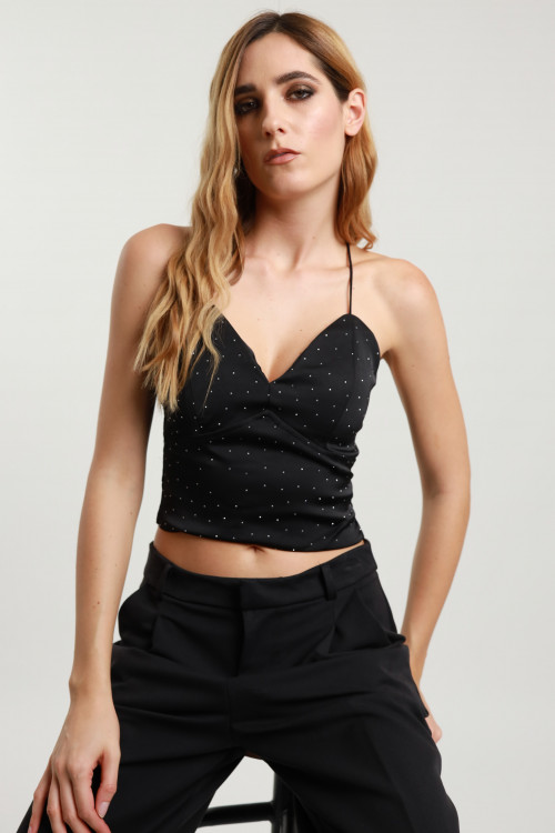 Susy Mix Crop Top Strass