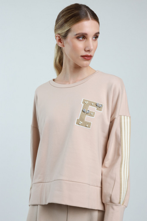 Susy Mix Felpa Girocollo Banda Laterale