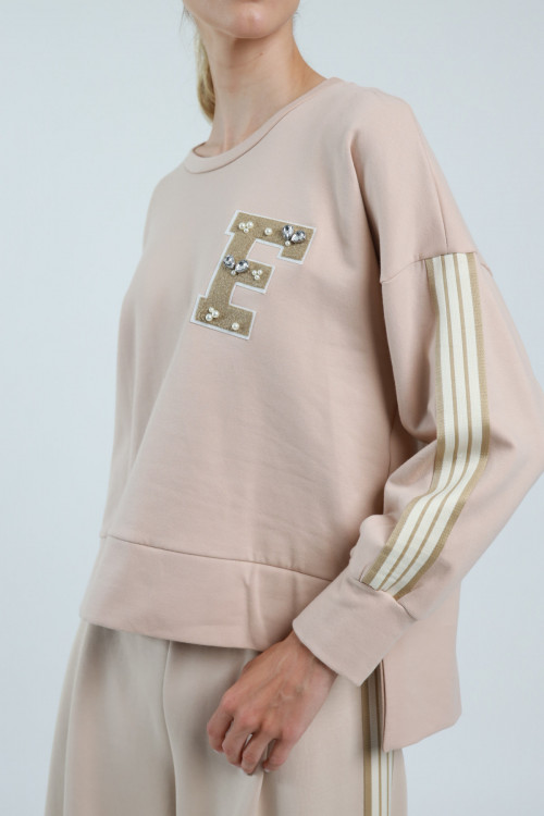 Susy Mix Felpa Girocollo Banda Laterale