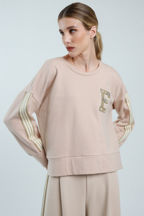 Susy Mix Felpa Girocollo Banda Laterale