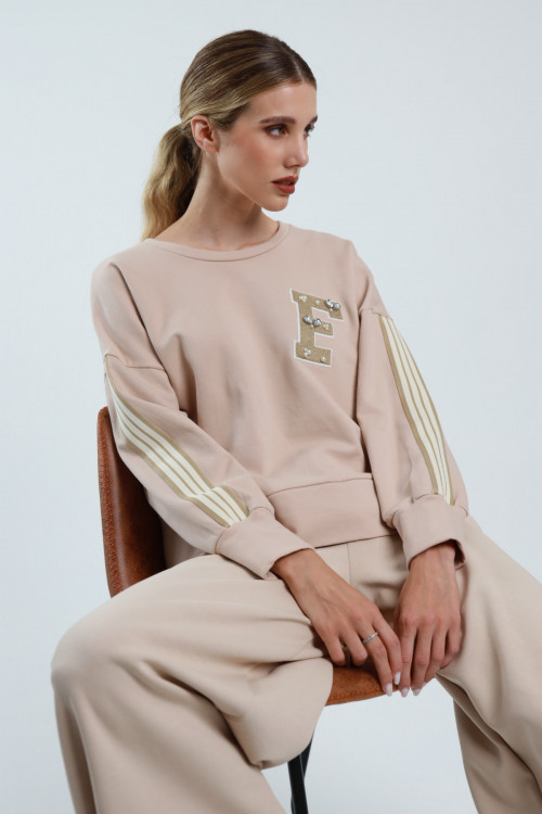 Susy Mix Felpa Girocollo Banda Laterale