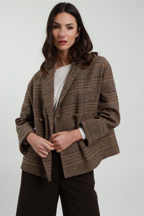 Susy Mix Giacca Check Doppio Petto