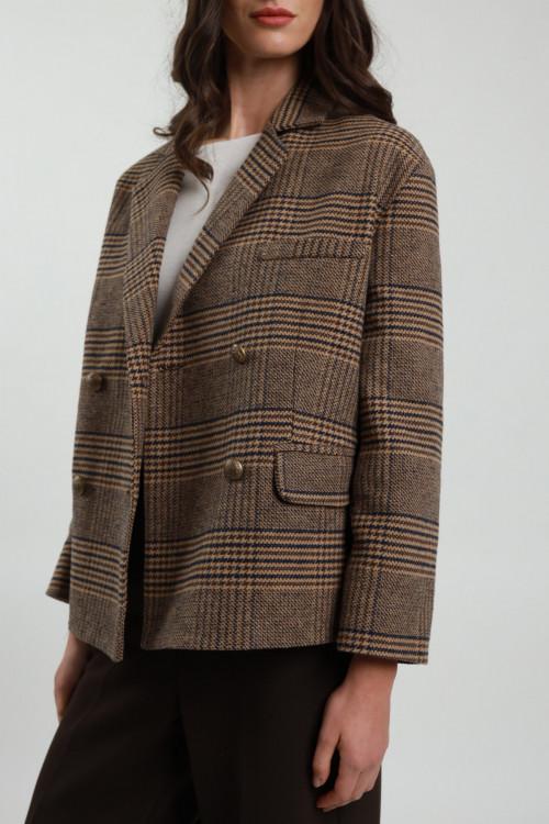 Susy Mix Giacca Check Doppio Petto