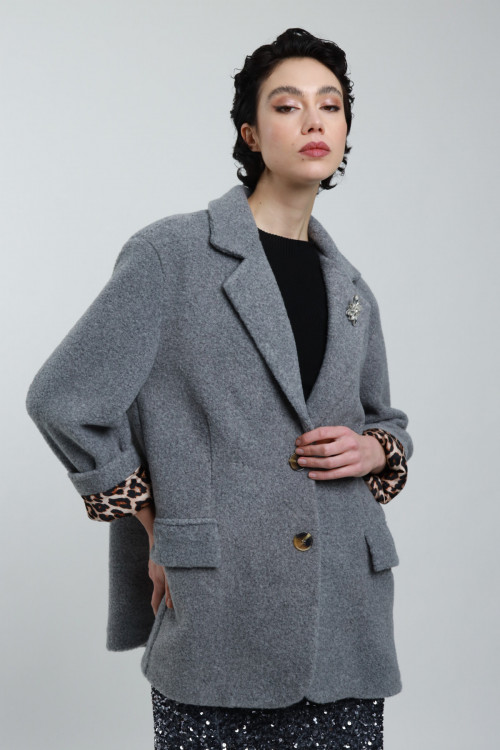 Susy Mix Giacca In Panno Con Spilla