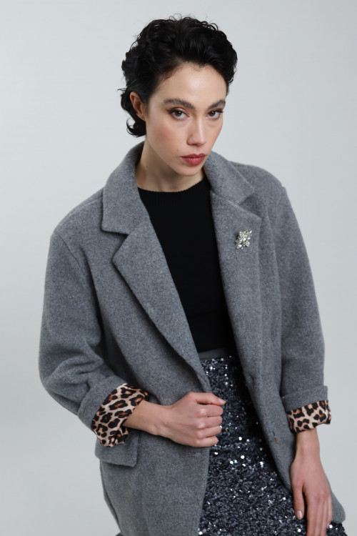 Susy Mix Giacca In Panno Con Spilla