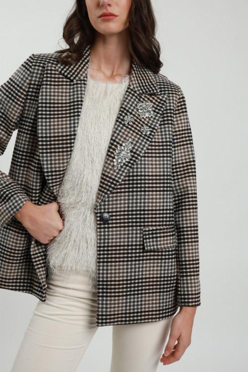 Susy Mix Giacca Over In Check