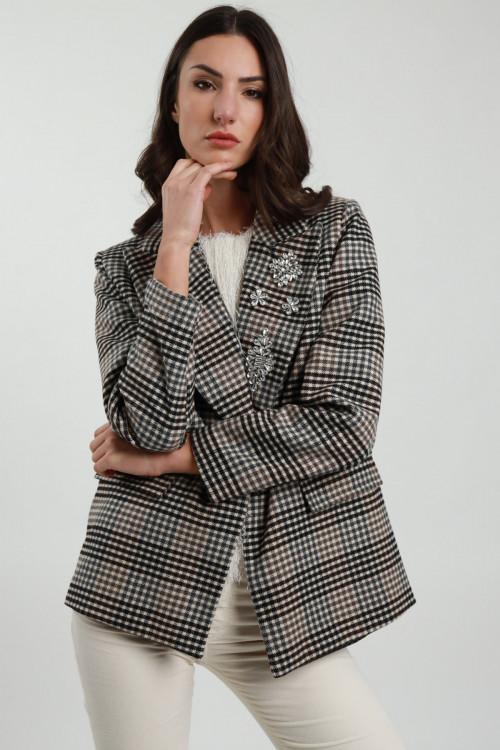 Susy Mix Giacca Over In Check