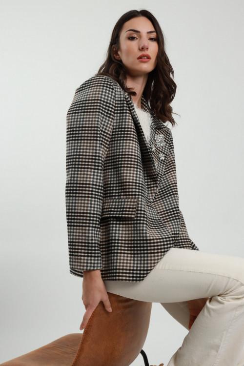 Susy Mix Giacca Over in Check