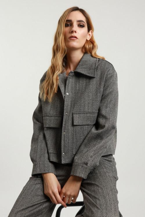 Susy Mix Giubbino Spinato con Tasche