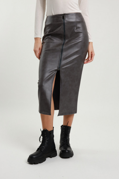 Susy Mix Gonna Midi Ecopelle