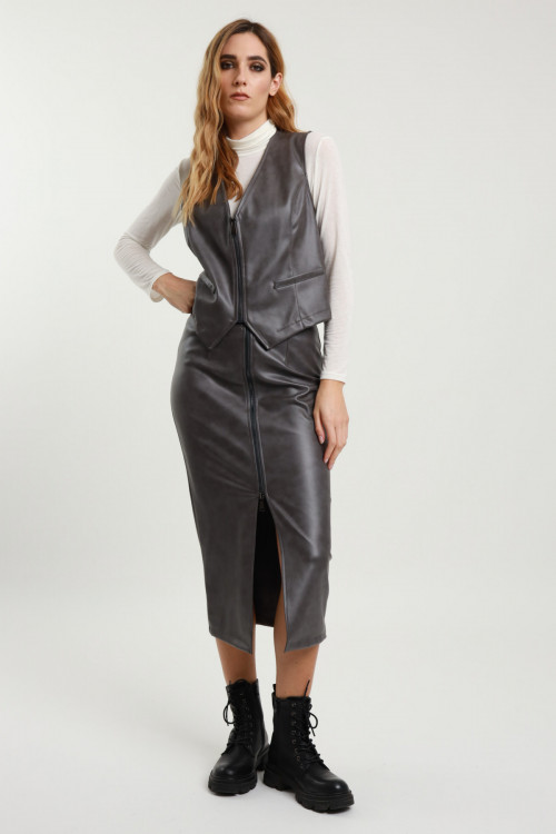 Susy Mix Gonna Midi Ecopelle