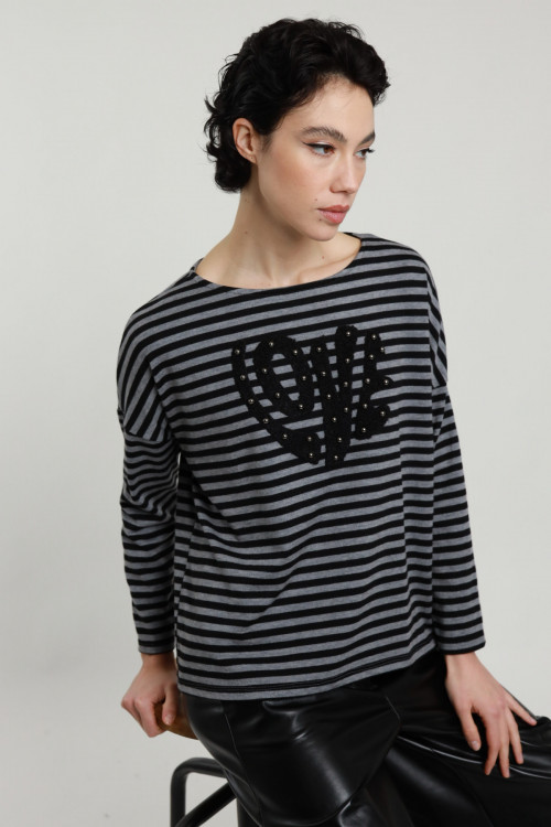 Susy Mix Maglia Righe "Love"
