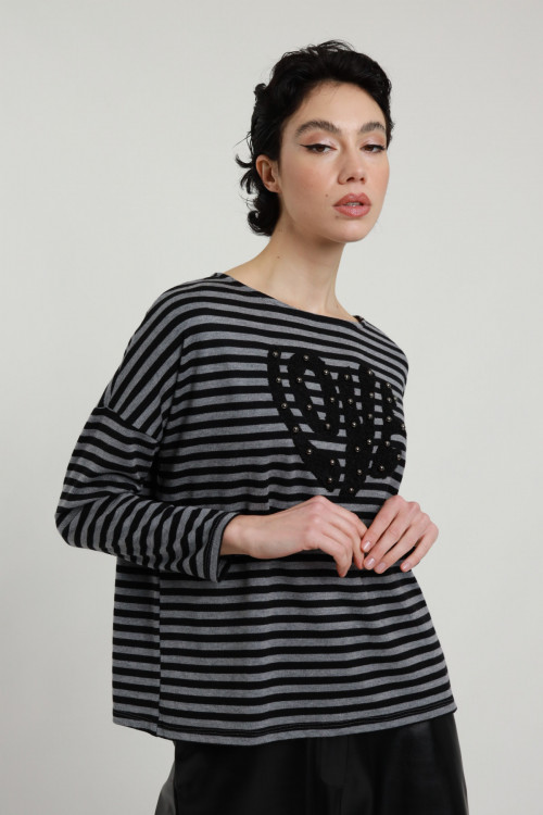 Susy Mix Maglia Righe "Love"