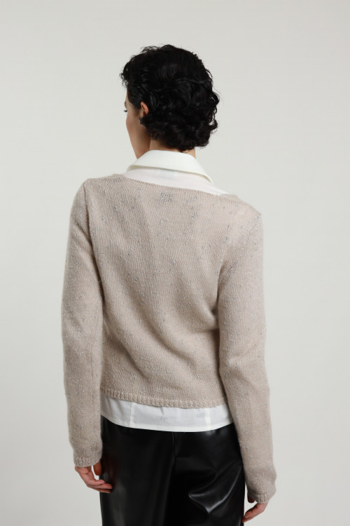 Susy Mix Maglia Scollo V Con Punti Luce