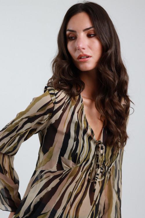 Susy Mix Maglia Scollo V Fantasia