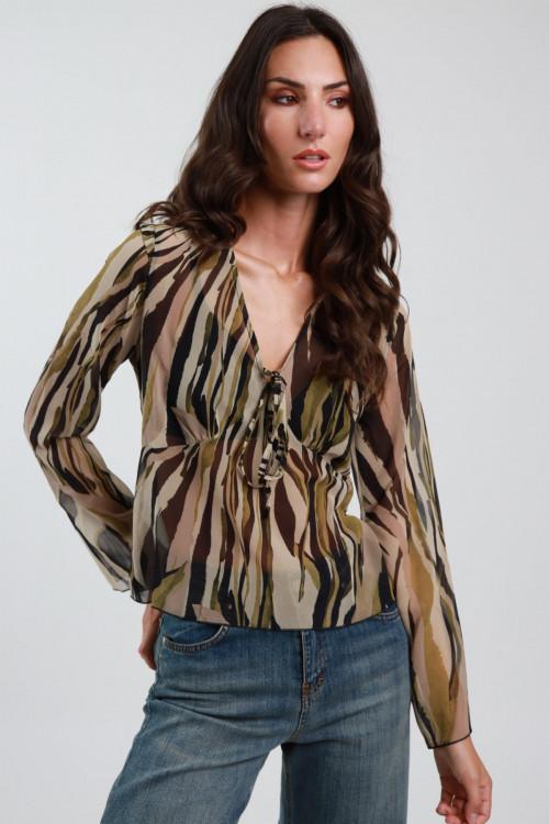 Susy Mix Maglia Scollo V Fantasia