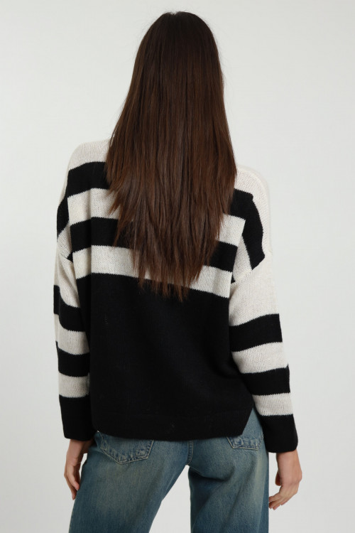 Susy Mix Maglioncino Righe Con Taschino