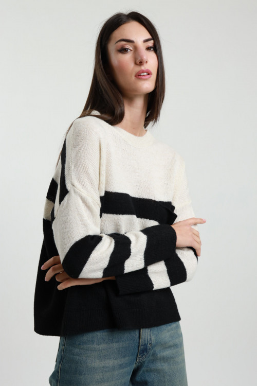 Susy Mix Maglioncino Righe con Taschino