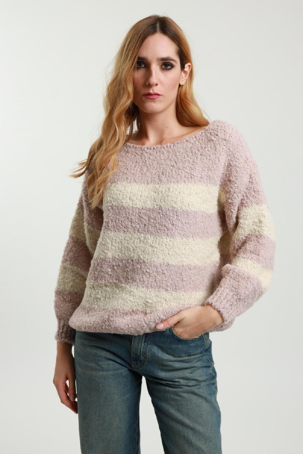 Susy Mix Maglioncino Righe Scollo Barchetta