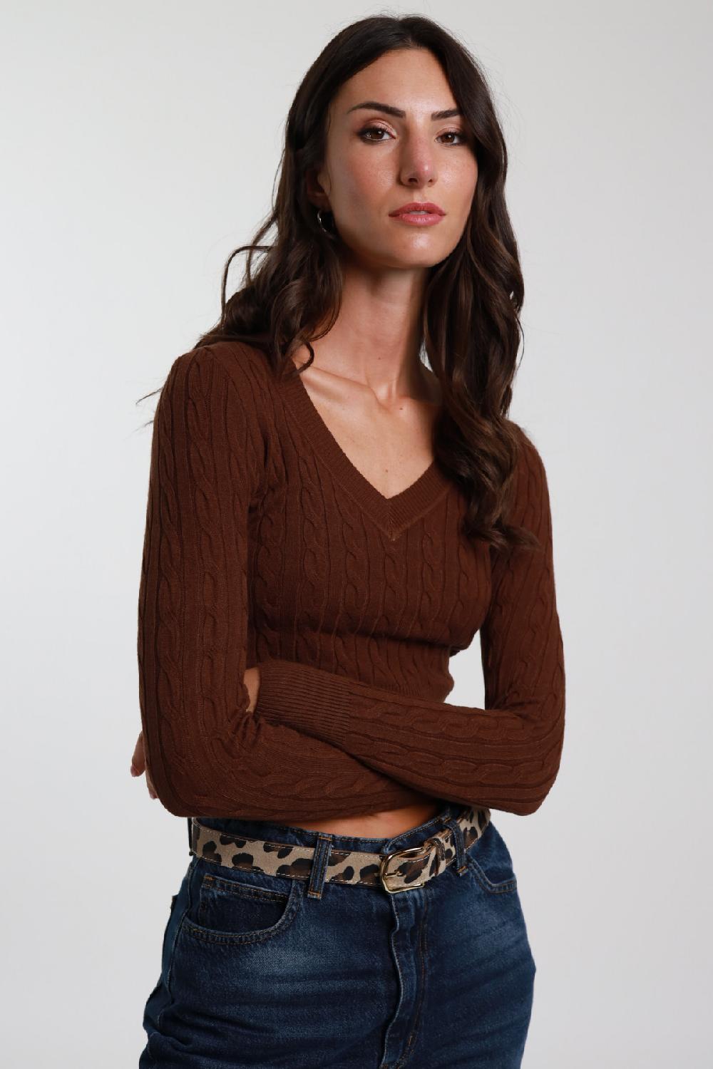 Susy Mix Maglioncino Trecce Crop