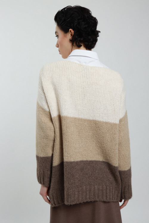 Susy Mix Maglione Scollo Barca Rigato