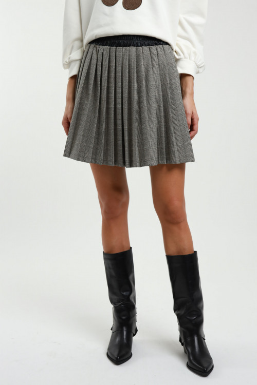 Susy Mix Minigonna Check Plissé