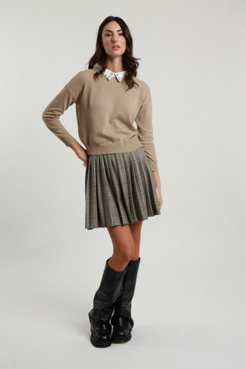 Susy Mix Minigonna Check Plissè