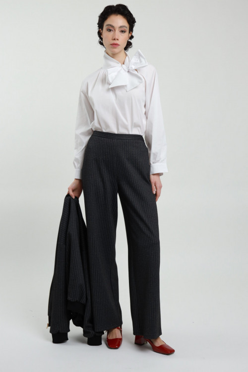 Susy Mix Pantalone Dritto Gessato