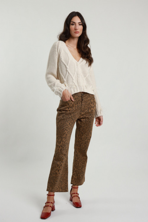 Susy Mix Pantaloni Trombetta Maculati