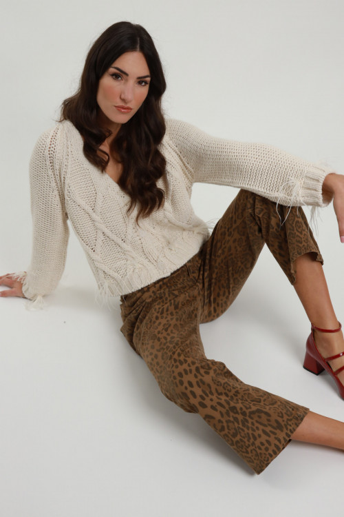 Susy Mix Pantaloni Trombetta Maculati