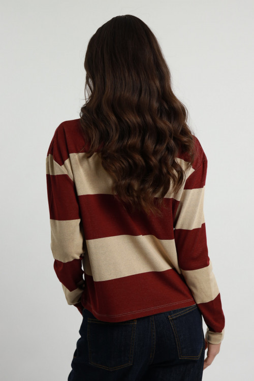 Susy Mix Polo Rigata Maniche Lunghe