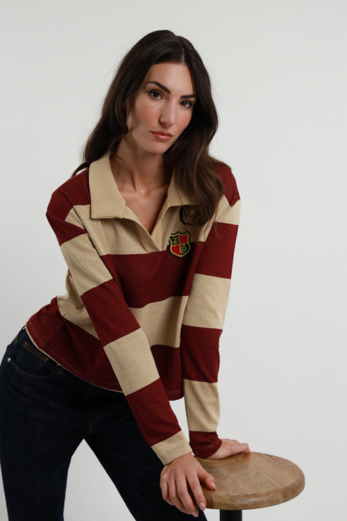 Susy Mix Polo Rigata Maniche Lunghe