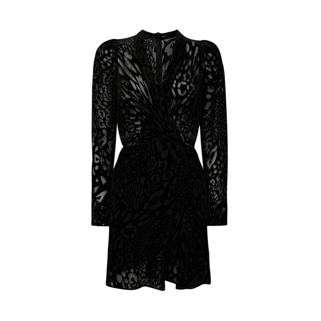 Sveta Milano Abito Cambridge in velluto con motivo leopardo