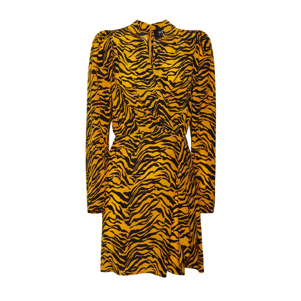 Sveta Milano Abito corto leopardato Cambridge in seta