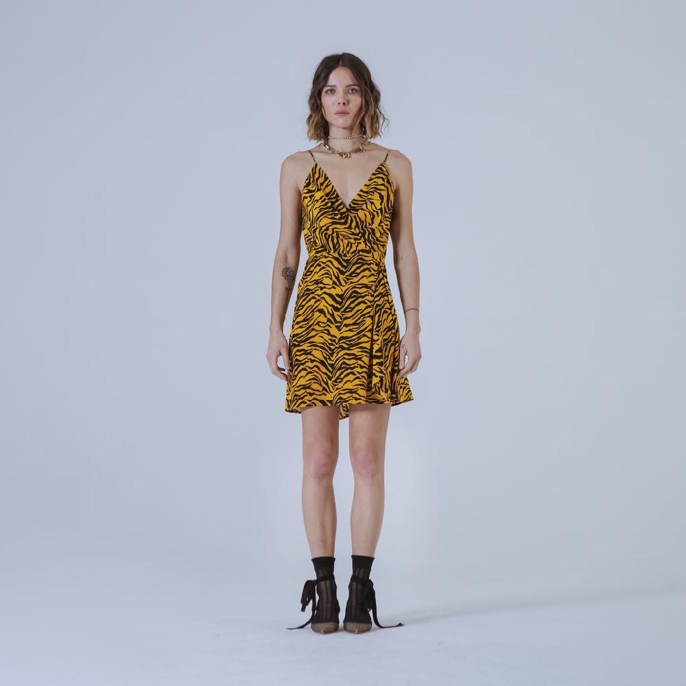Sveta Milano Abito Corto Nancy Con Stampa Tigrata Su Seta