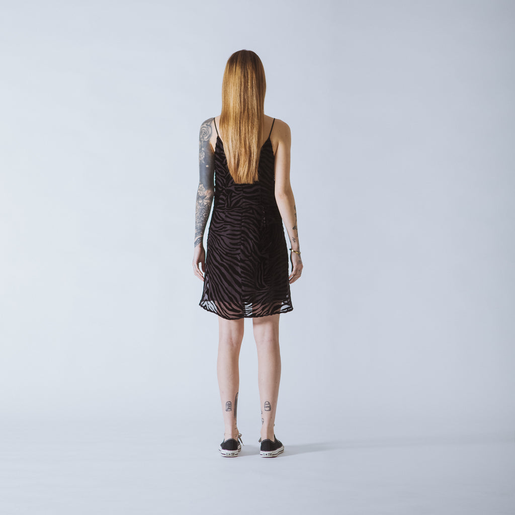 Sveta Milano Abito Corto Nancy In Velluto Nero Con Motivo Tiger