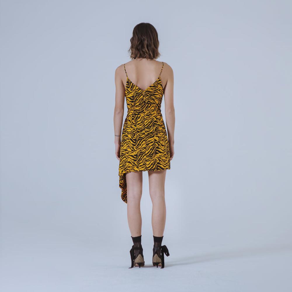 Sveta Milano Abito In Seta Miami Con Fantasia Tigrata