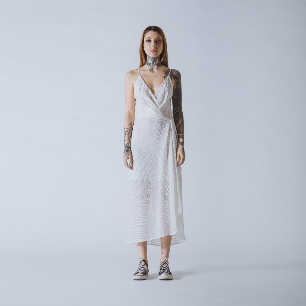 Sveta Milano Abito Lungo Ann In Velluto Nero Con Motivo Tiger