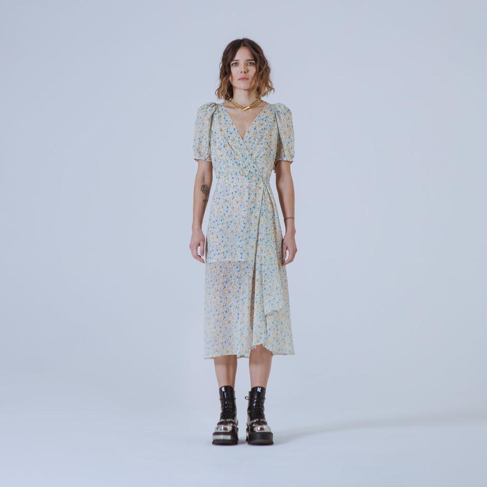 Sveta Milano Abito Lungo Berkeley Con Fantasia Floreale