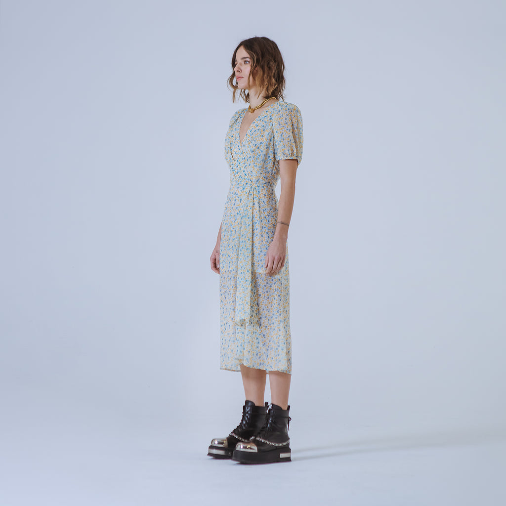 Sveta Milano Abito Lungo Berkeley Con Fantasia Floreale